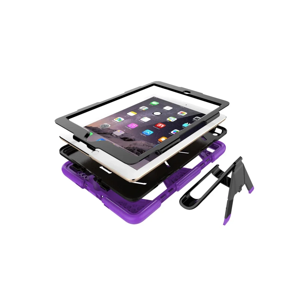 Apple iPad 5 Air 9.7 Kılıf Griffin Tablet Kapak - Mor görsel 6