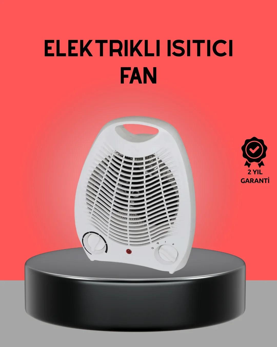 ni Elektrikli Isıtıcı 2000W – Termostatlı Fanlı Isıtma, Taşınabilir Tasarım