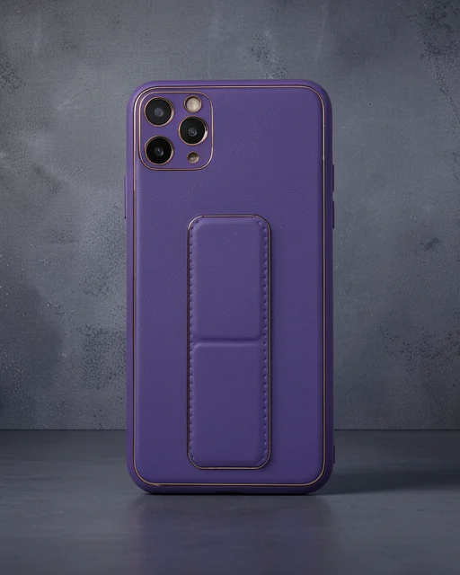 Apple İphone 11 Pro Max Kılıf Coco Deri Standlı Kapak - Mor