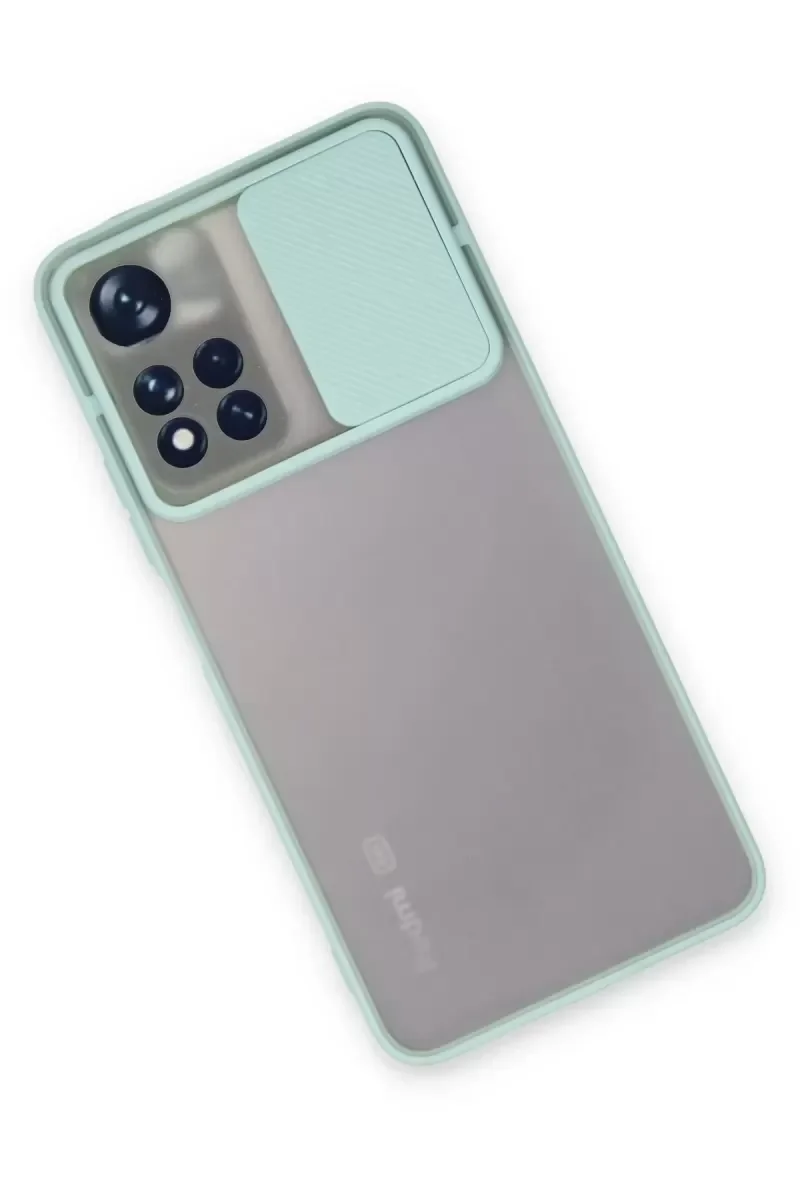 Xiao Red Note 11 Pro Plus 5G Kılıf Palm Buzlu Kamera Sürgülü Silikon - Turkuaz görsel 3