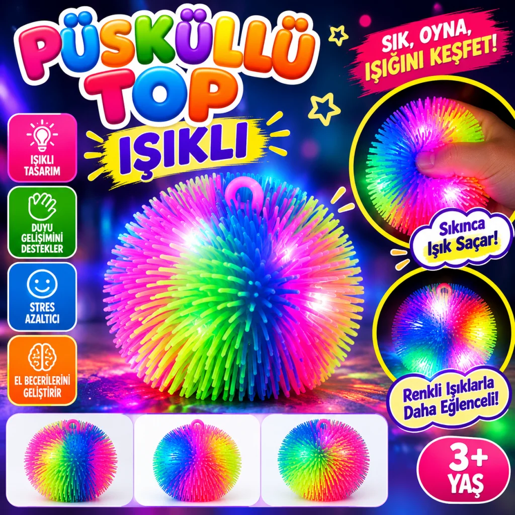 6563 Püsküllü Top Işıklı A62 görsel 2