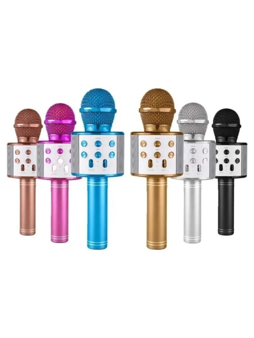 WİRELESS MİKROFON KARAOKE - HOPARLÖR USB ŞARJLI USB - TF - AUX RENKLİ KROM KAPLAMA PİL:800mAh - DC 5V BLS-25 görsel 2