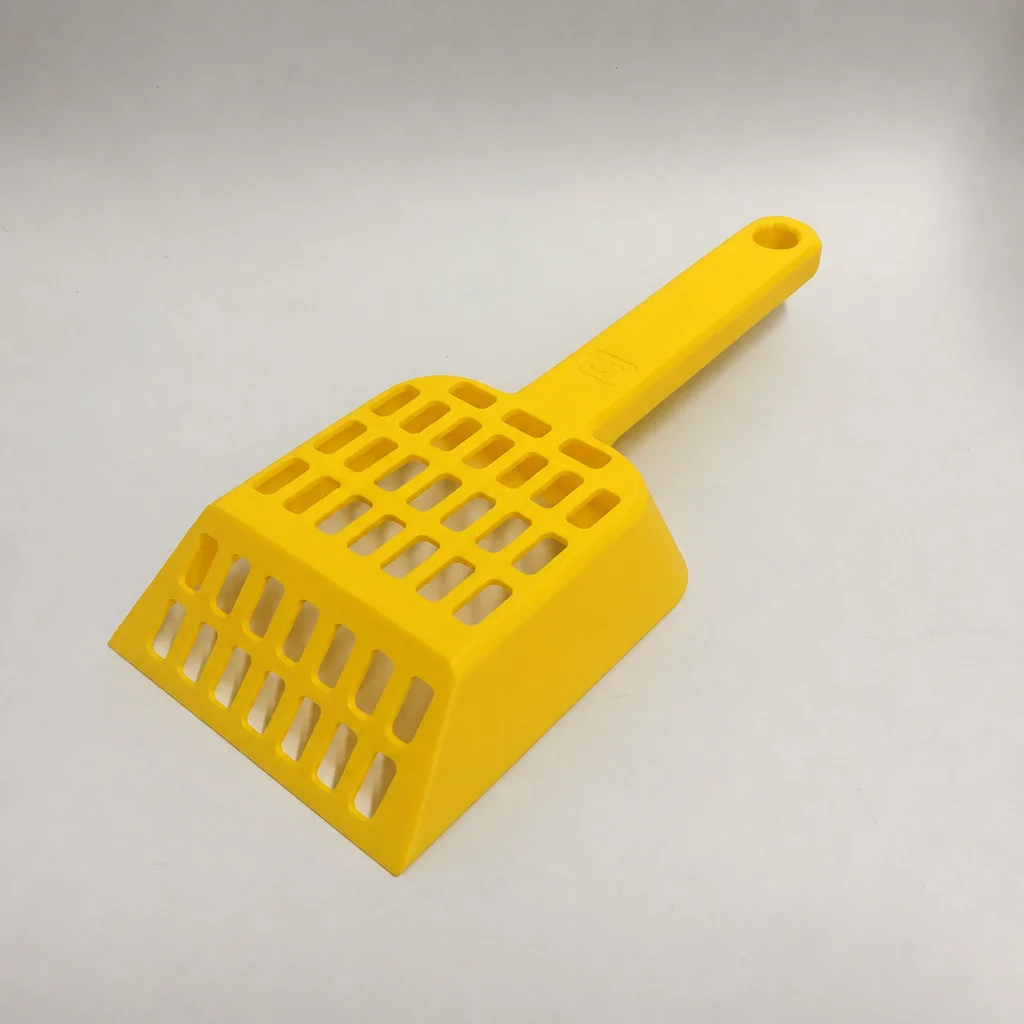 3D Baskı Kedi Kumu Küreği - Geniş Hazneli Eleme Küreği-Sarı görsel 2