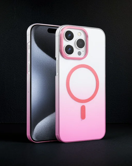 Apple İphone 15 Pro Max Glossy Magsafe Kapak - Pembe