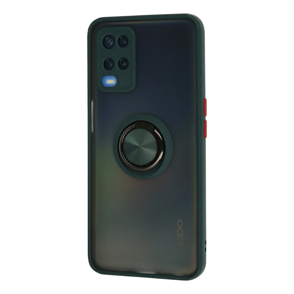 Oppo A54 4G Kılıf Montreal Yüzüklü Silikon Kapak - Yeşil görsel 2