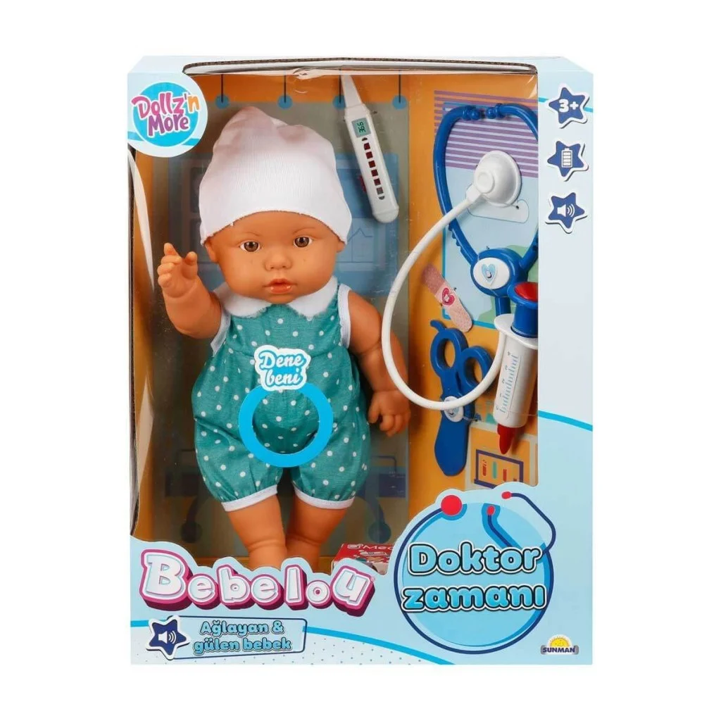 30111 Doktor Zamanı Sesli Bebek Seti 35 cm (Ürün oyuncaktır) görsel 2