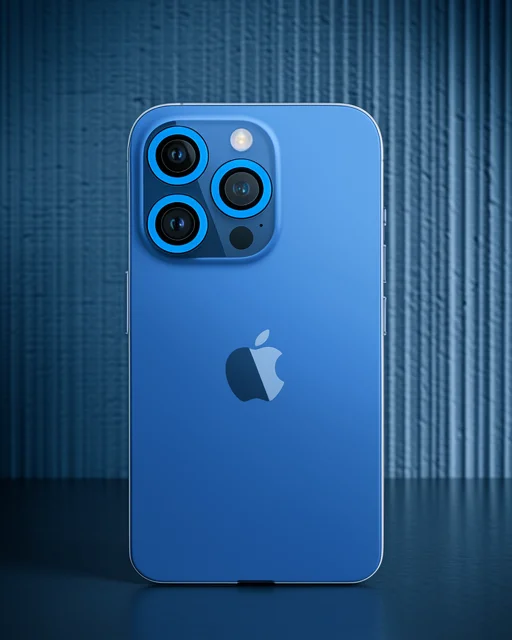 Apple İphone 12 Pro Neon Fosforlu Kamera Lens - Mavi