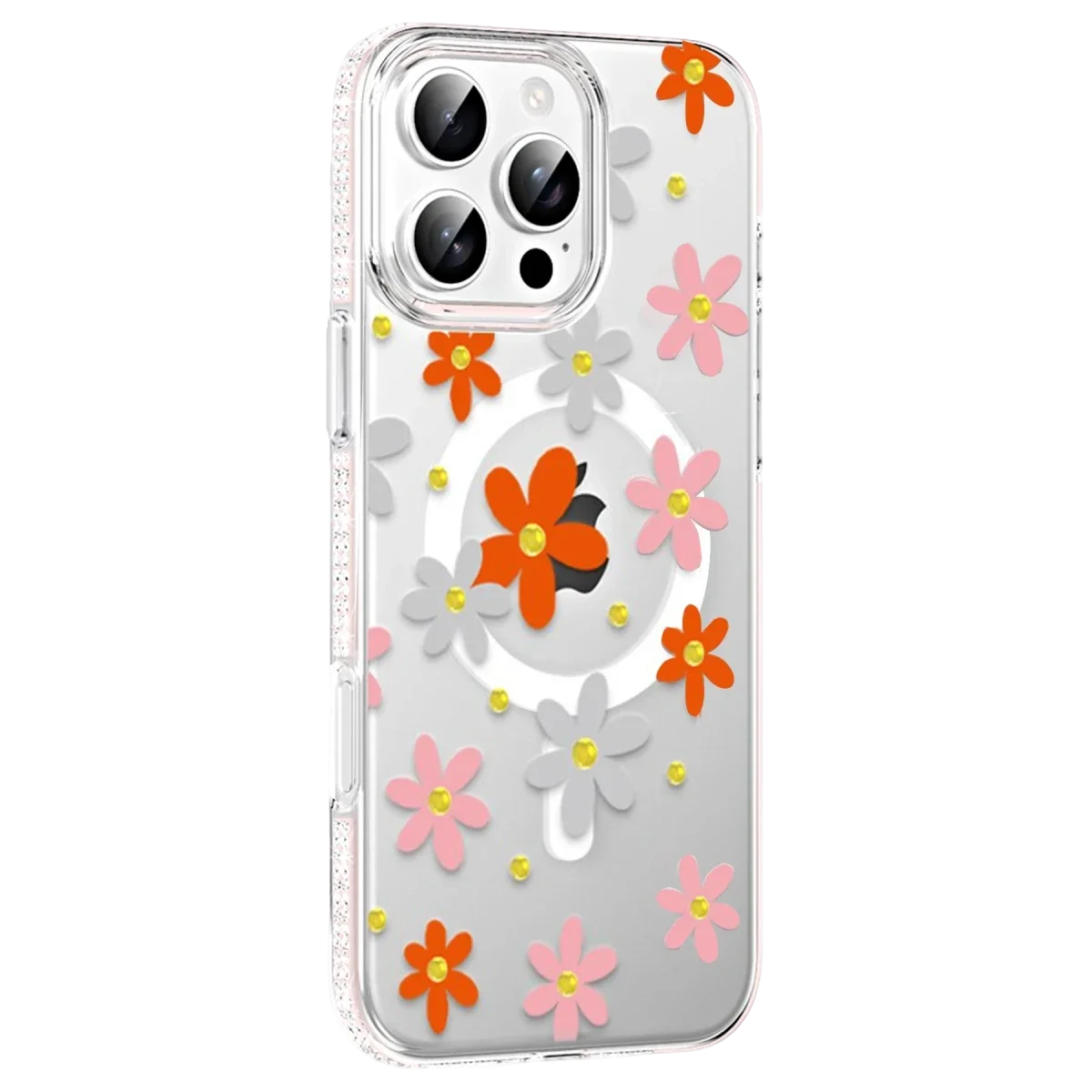 Joko Apple iPhone 16 Pro Max Floral Magsafe Kapak - Turuncu