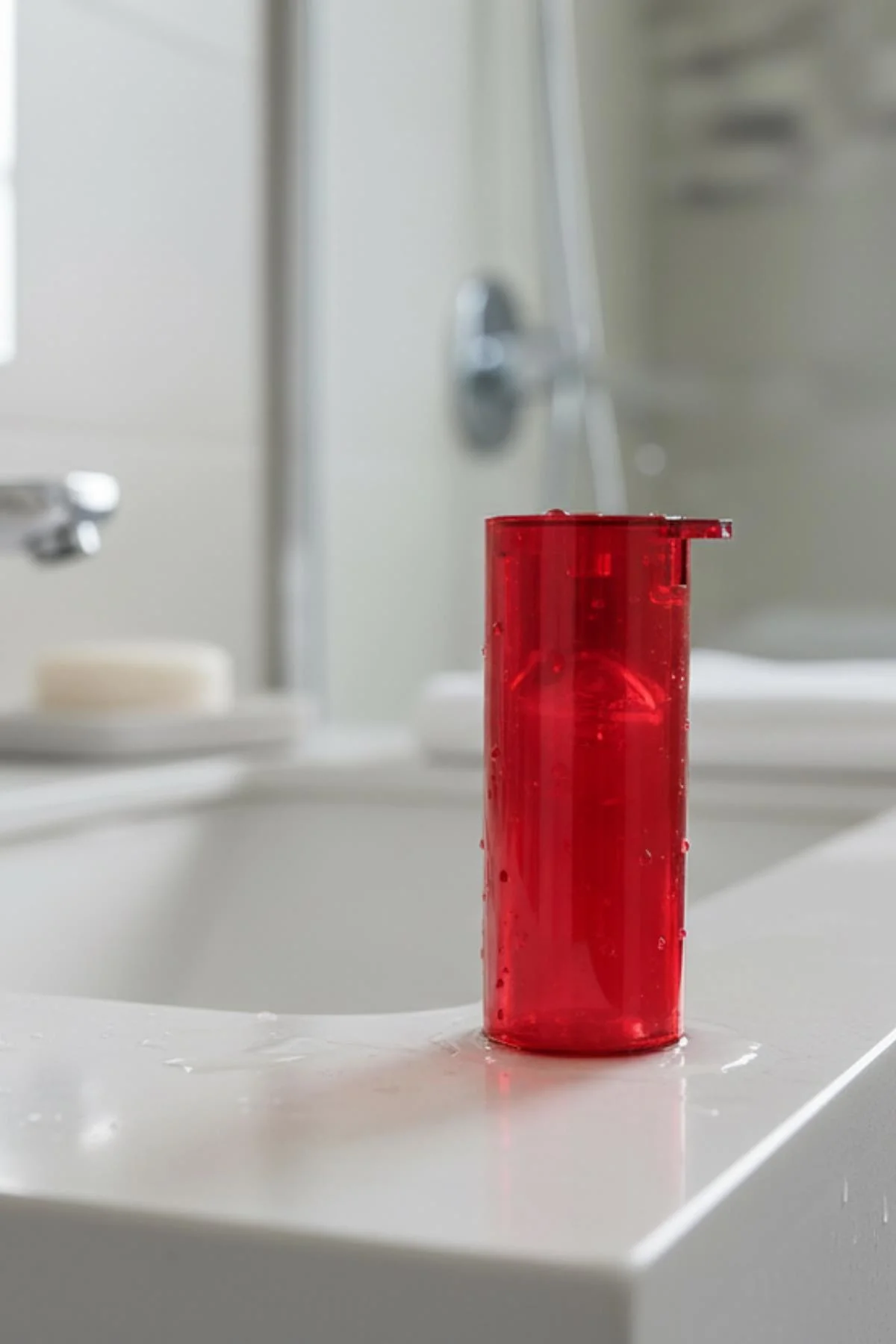 Kırmızı Akrilik Sıvı Sabunluk 250 ml görsel 4