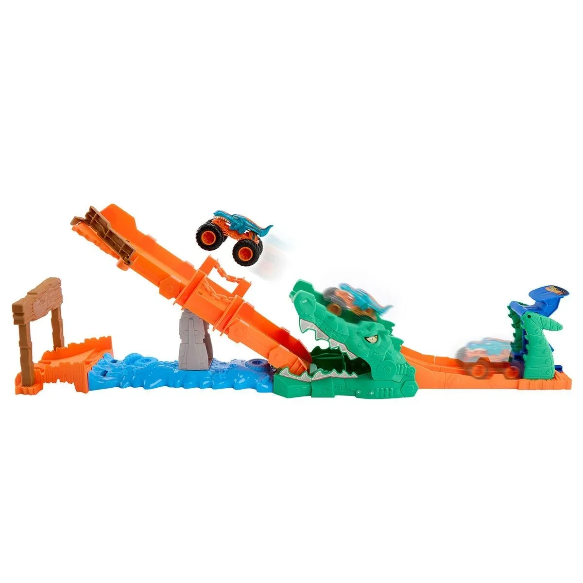 JJN45 Hot Wheels Monster Trucks Timsahı Devir Oyun Seti görsel 3