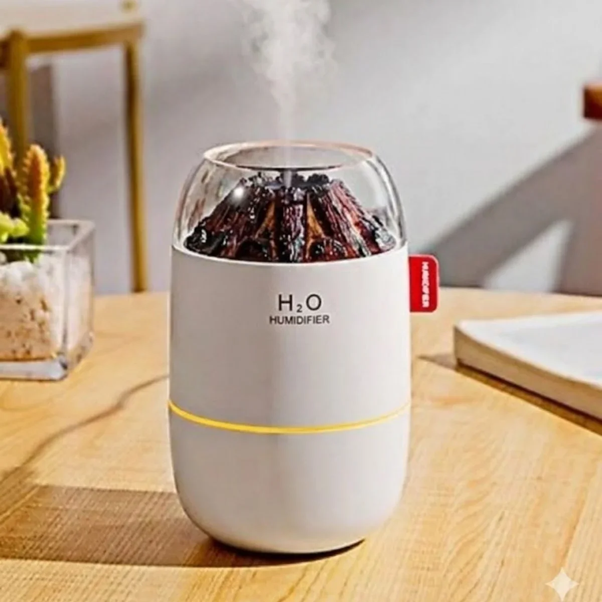 Ahşap Odun Ateşi Tasarımlı 280 Ml Ultrasonik Hava Nemlendirici & Aroma Difüzör – Soğuk Buhar Makinesi, Led Işıklı, Ortam Nemlendirici görsel 3