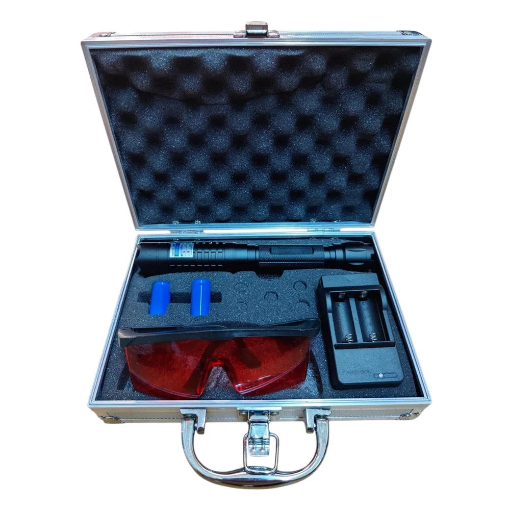 Uzun Mesafeli 450nm Yakıcı Şarjlı Mavi Lazer Pointer görsel 4