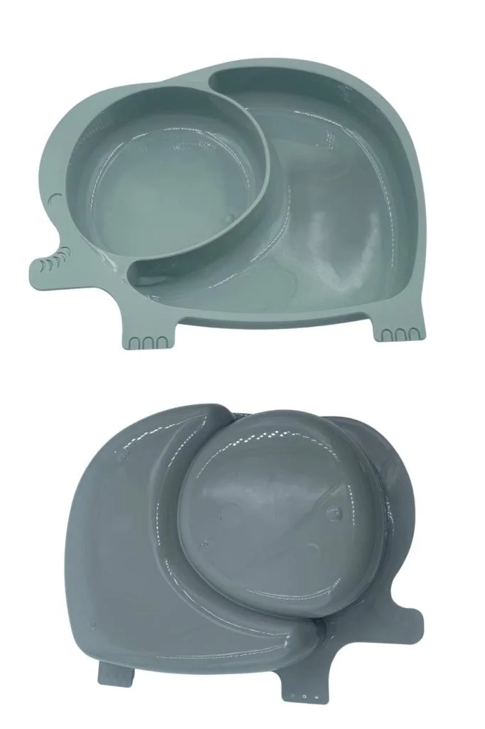Bebek ve Çocuk için Sevimli Fil Model Desenli Yemek Bebek Mama Kabı Bölmeli Tabak (adet fiyatıdır) görsel 4