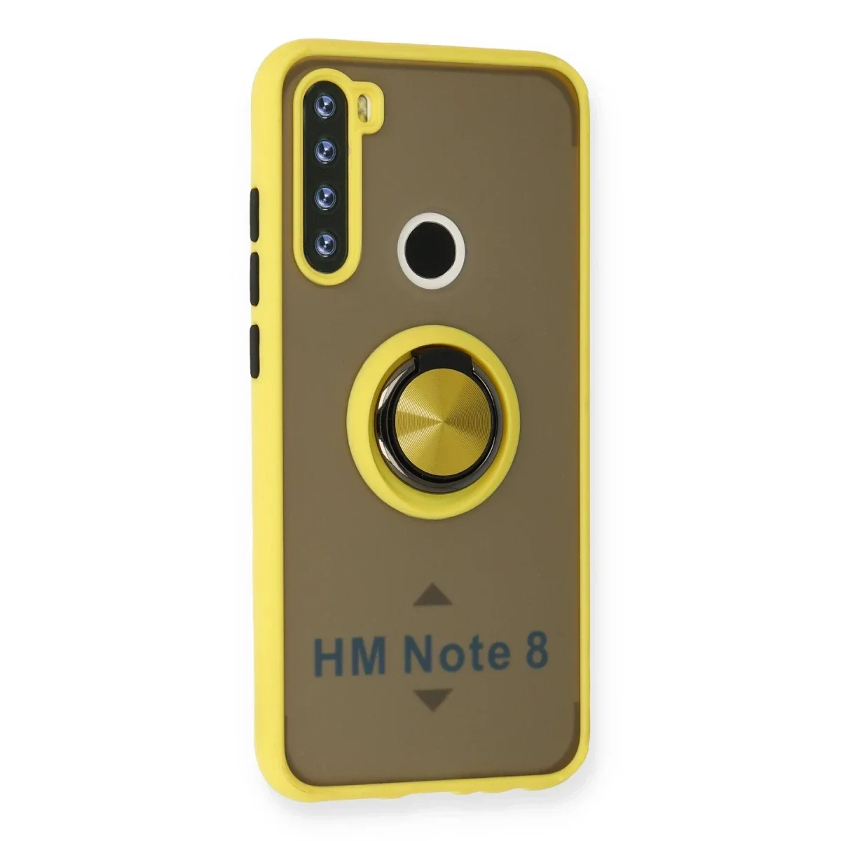 Xiaomi Redmi Note 8 Kılıf Montreal Yüzüklü Silikon Kapak - Sarı görsel 2
