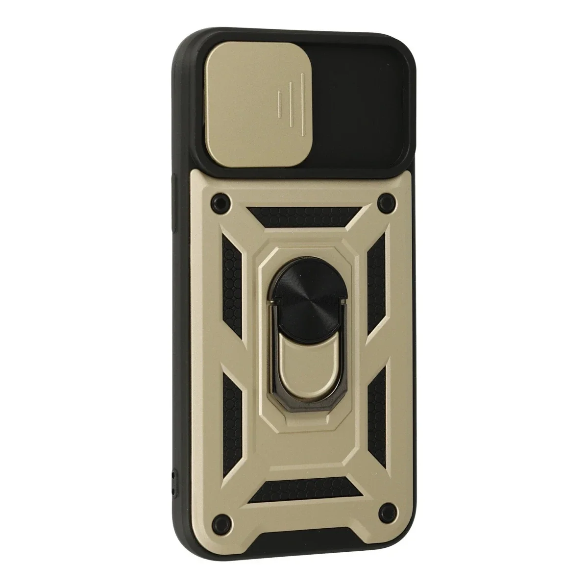 Apple iPhone 13 Pro Kılıf Pars Lens Yüzüklü Silikon - Gold görsel 2