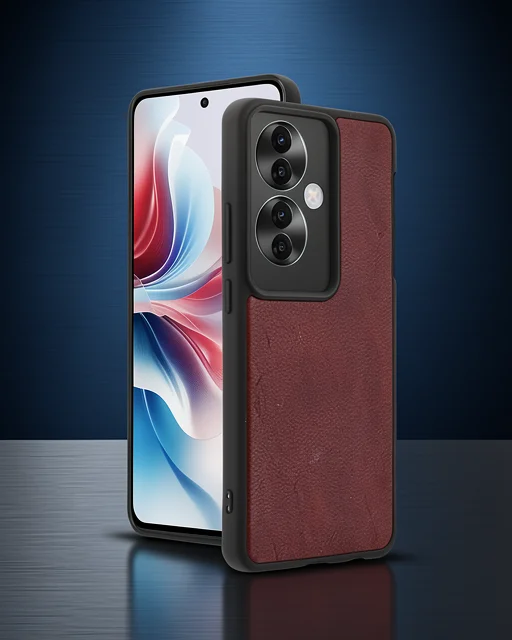 Oppo Reno 11f Kılıf Aras Deri Kapak - Bordo