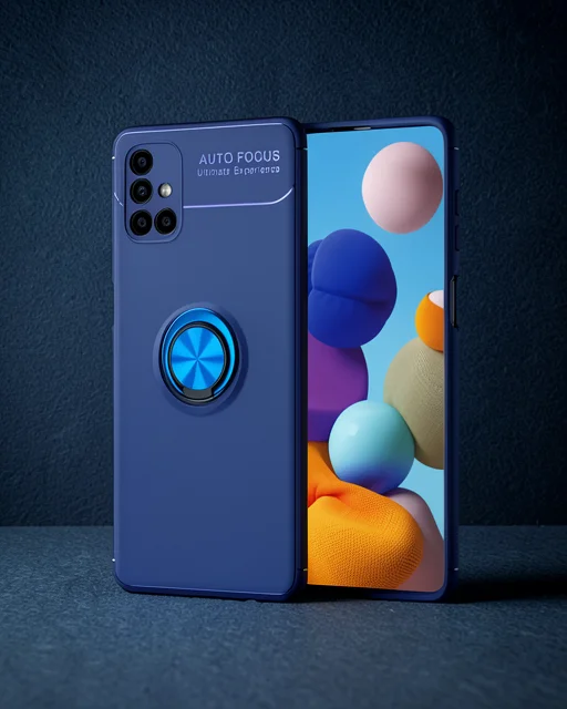 Samsung Galaxy M51 Kılıf Range Yüzüklü Silikon - Mavi