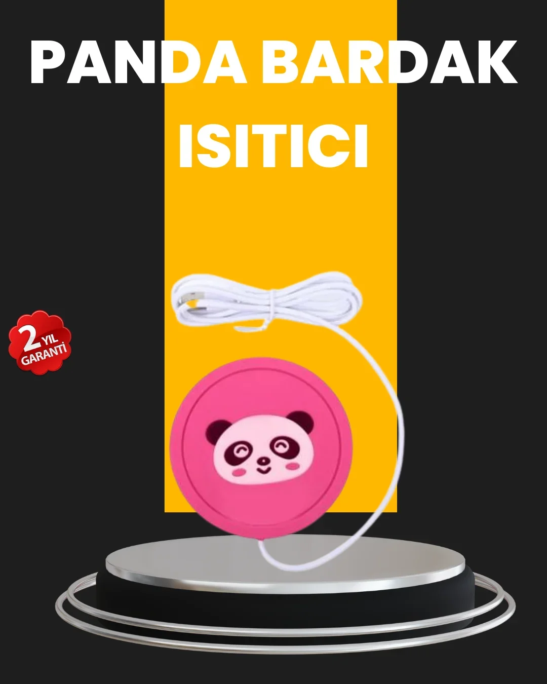 USB Güçlü Bardak Isıtma Altlığı 1.2m Kablo Silikon Kaymaz Figürlü