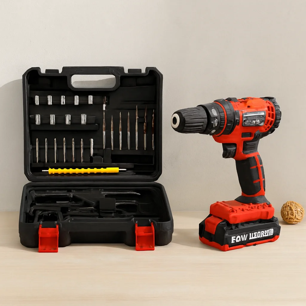 24W Şarjlı Matkap Seti 1350 RPM Çantalı (Kırmızı)