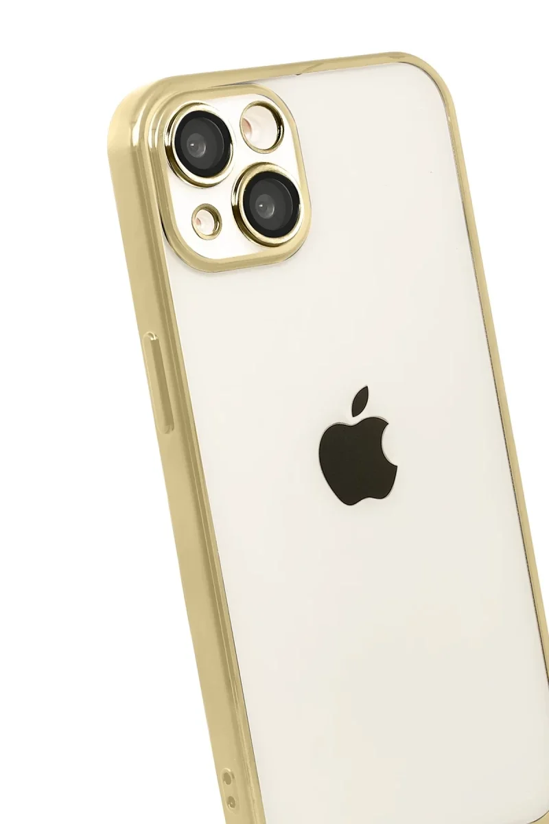 Apple iPhone 15 Razer Lensli Silikon - Gold görsel 3