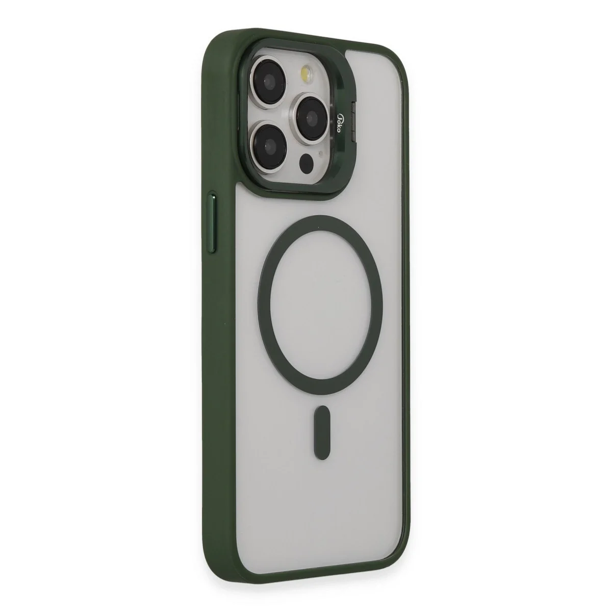 Joko Apple İphone 15 Pro Max Kılıf Roblox Lens Magsafe Standlı Kapak - Koyu Yeşil görsel 2