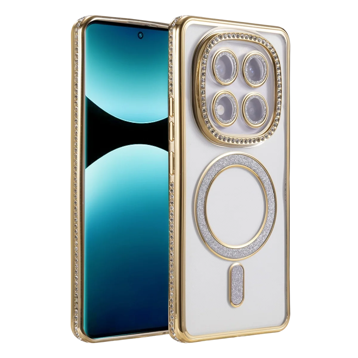 Xiao Red Note 15 Pro 5g Joke Simli Magneticsafe Kılıf - Gold