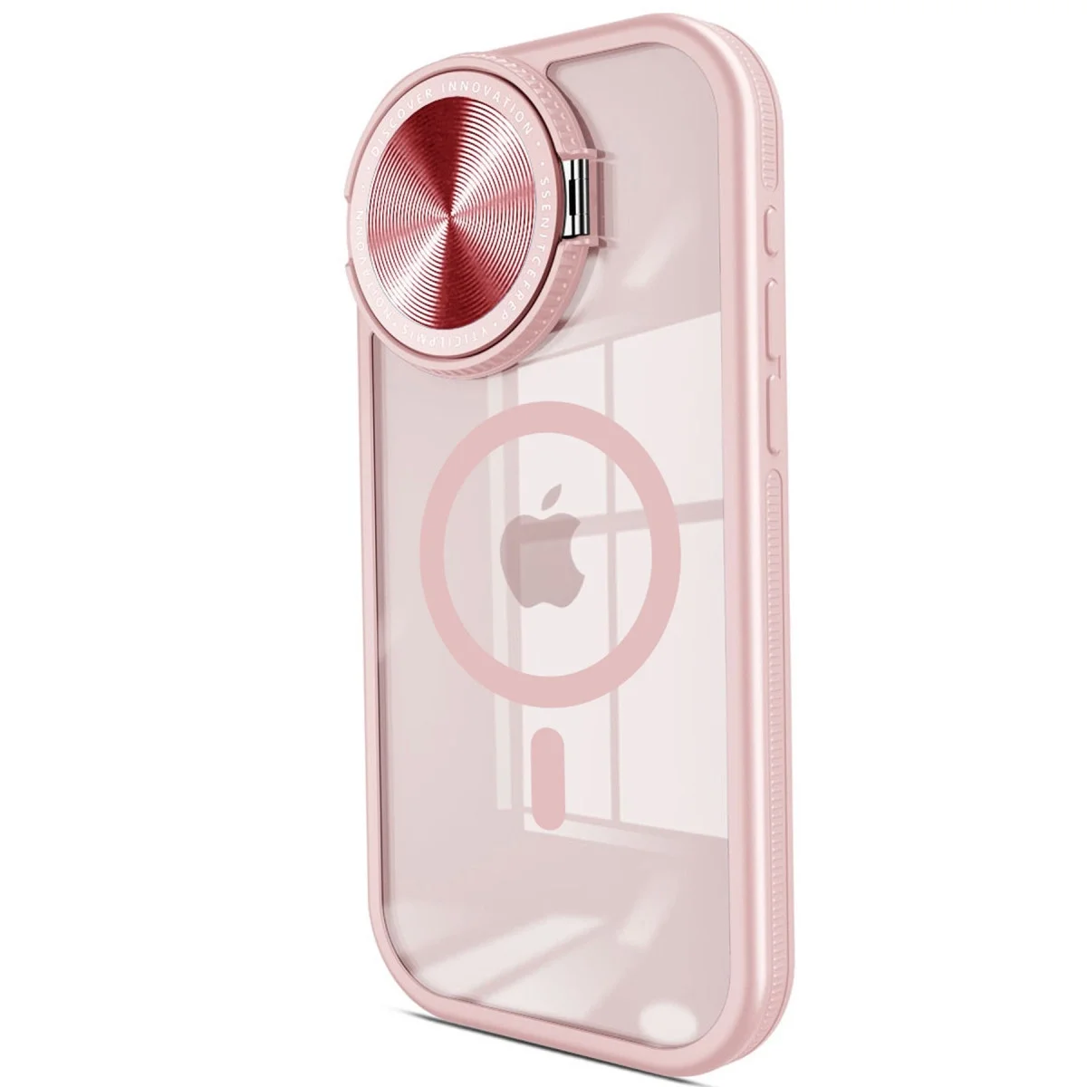 Apple İphone 14 Pro Max Kılıf Teleskop Lens Magsafe Silikon Kapak - Pembe