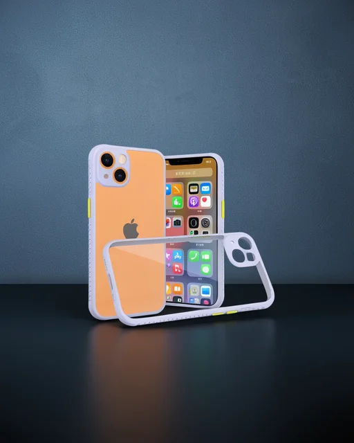 Apple İphone 13 Mini Kılıf Miami Şeffaf Silikon - Lila