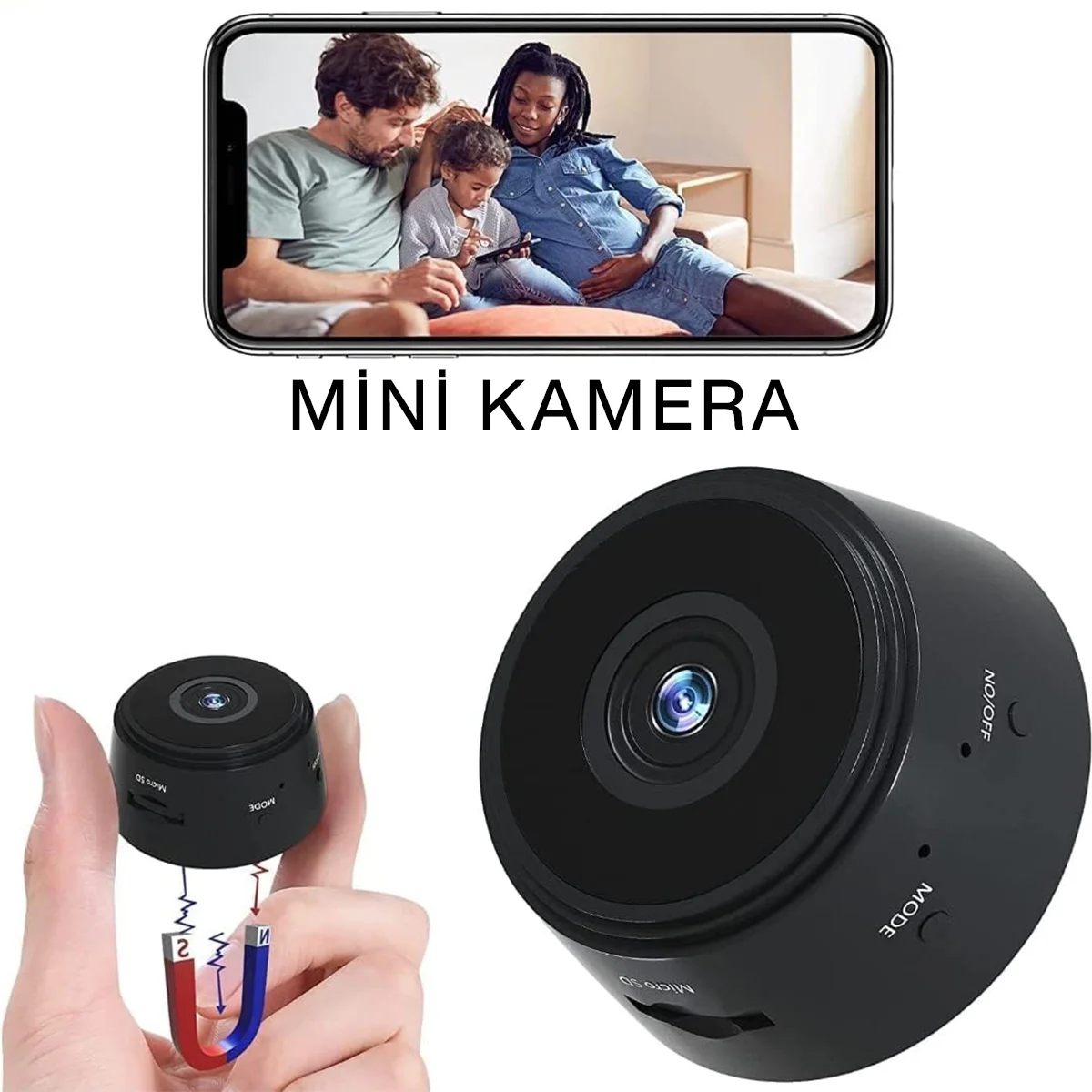 HD Mini Kamera Şarjlı görsel 2