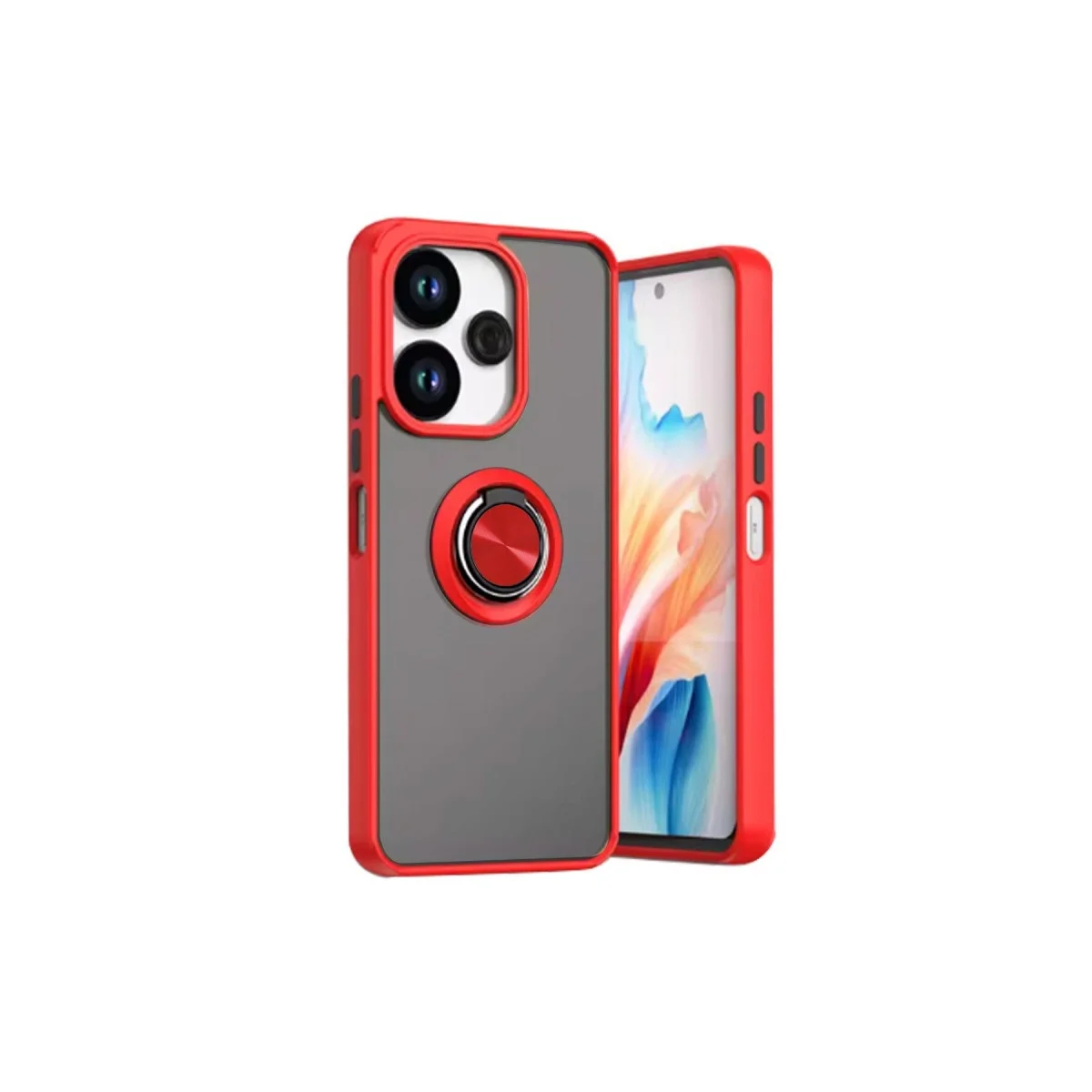 Xiao Red 13 4g Kılıf Montreal Yüzüklü Silikon Kapak - Kırmızı
