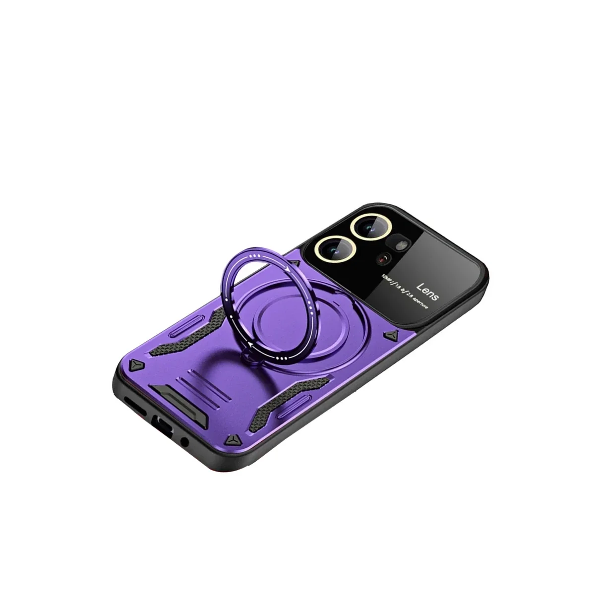 Vivo Y16 Kılıf Joy Lens Standlı Kapak - Mor görsel 3