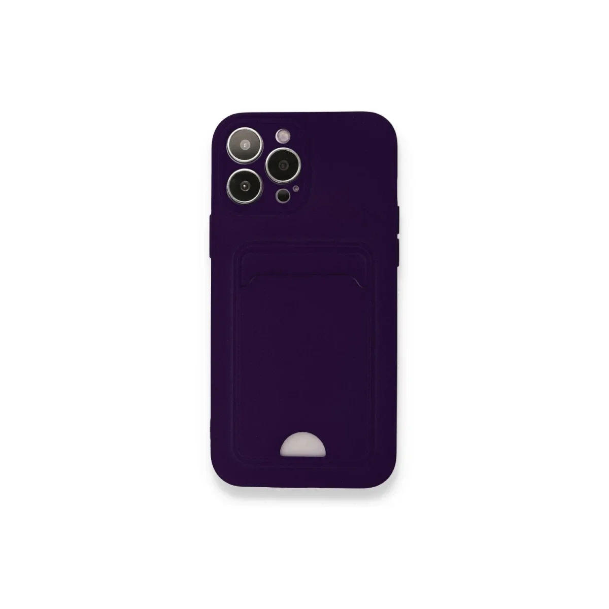 Apple iPhone 12 Pro Max Kılıf Kelvin Kartvizitli Silikon - Derin Mor