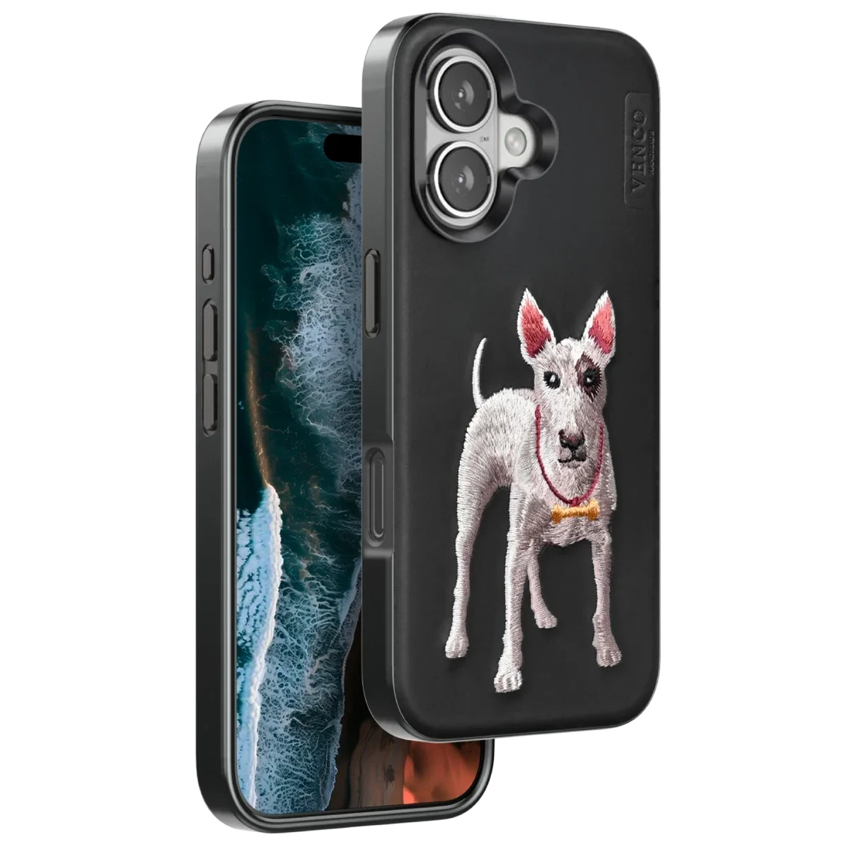 Venco Apple iPhone 16 Perma Desenli Kapak - Siyah