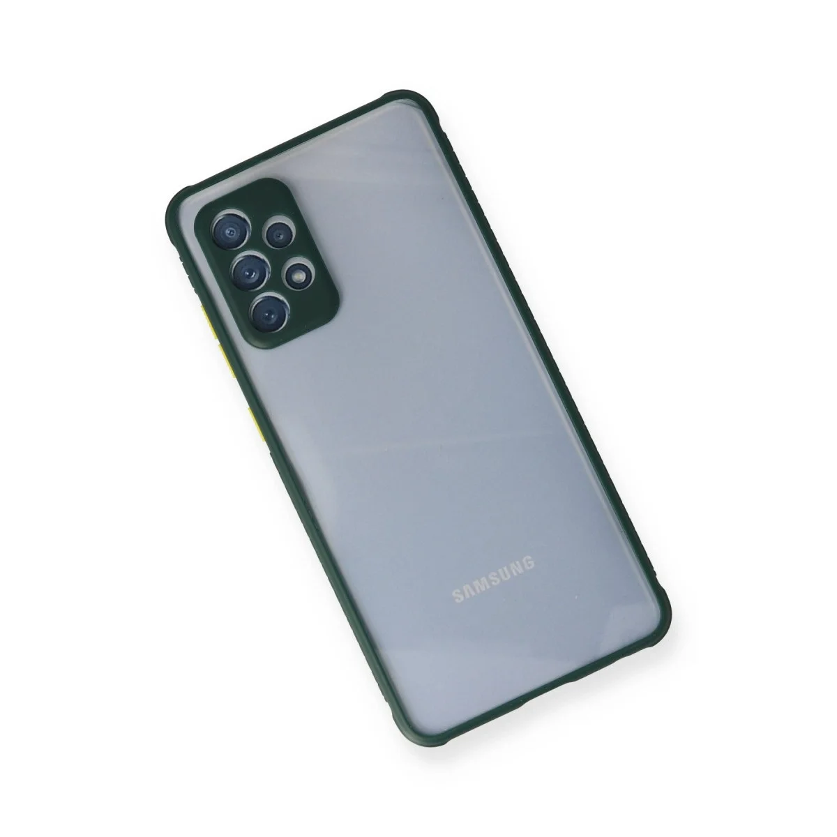 Samsung Galaxy A72 Kılıf Miami Şeffaf Silikon - Koyu Yeşil görsel 3