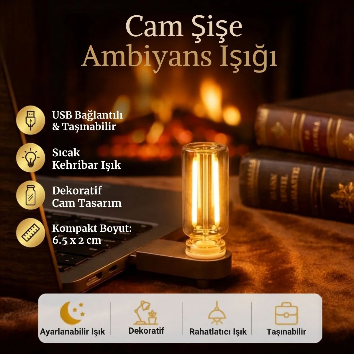 Cam Şişe USB LED Işık, Dekoratif Masaüstü Gece Lambası, Şişe İçin Ambiyans Aydınlatma ve Dekoratif Lamba i