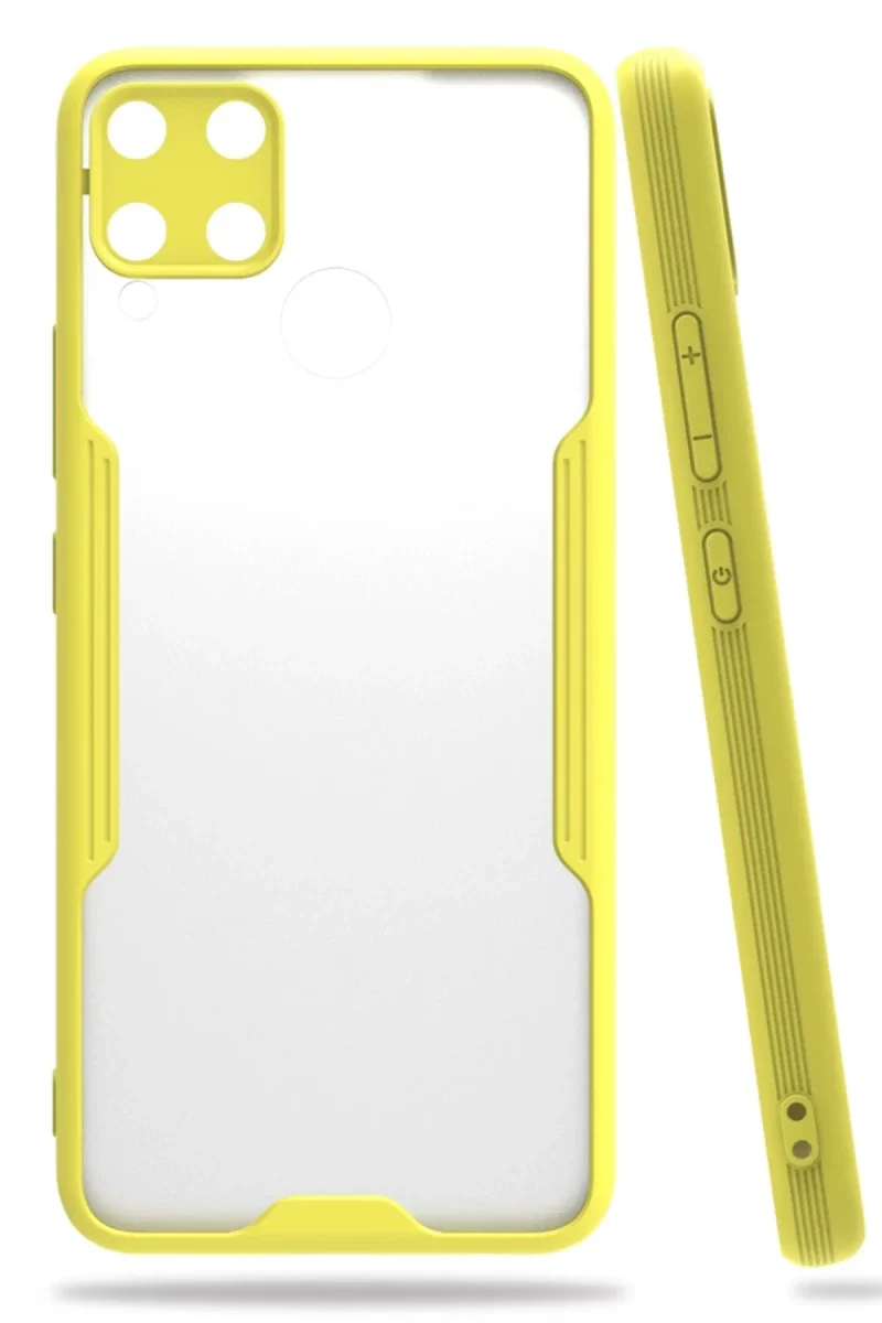 Realme C15 Kılıf Platin Silikon - Sarı