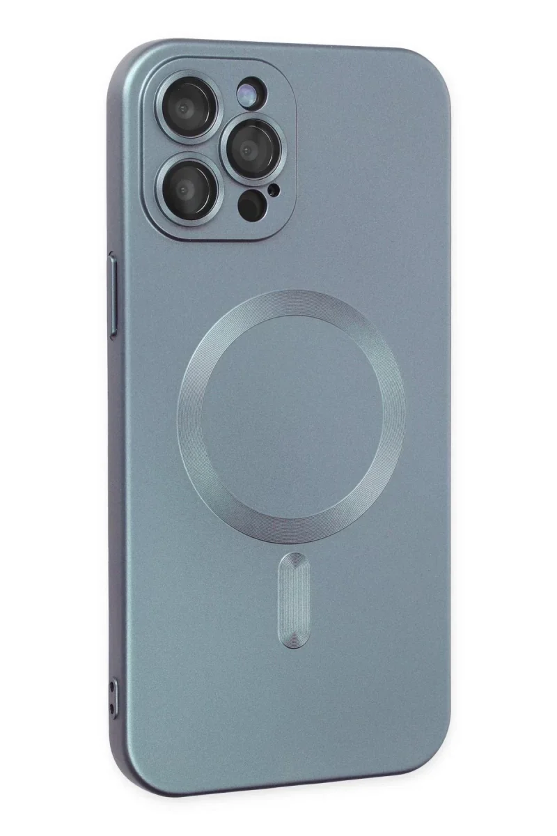 Apple iPhone 12 Pro Max Kılıf Moshi Lens Magneticsafe Silikon - Sierra Blue görsel 2