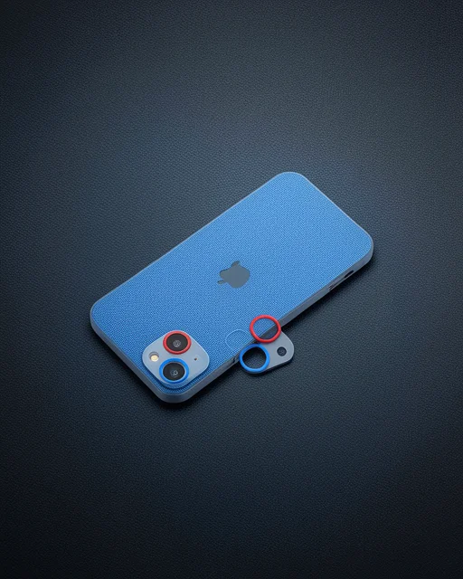 Apple İphone 13 Mini Renkli Kamera Lens Koruma Cam - Pembe-mavi