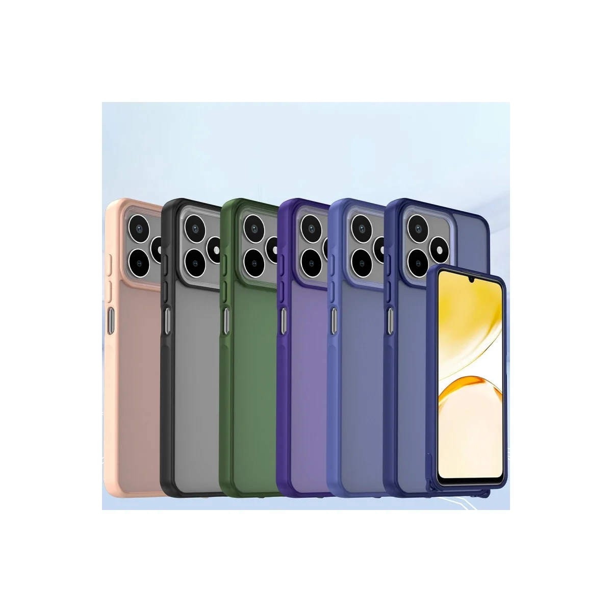 Realme C53 Kılıf Elegant Kapak - Titan Gri görsel 4