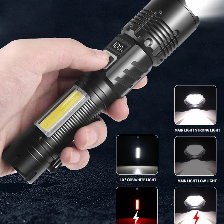 WS-4848 1500 Lümen 15 Watt Dijital Göstergeli Mıknatıslı Şarjlı El Feneri görsel 7