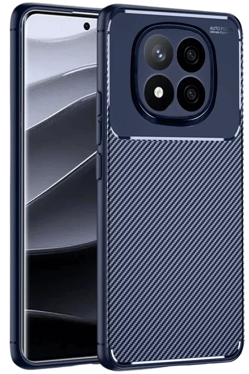 Xiao Red Note 14 Pro Plus Kılıf Auto Focus Karbon Kapak - Lacivert