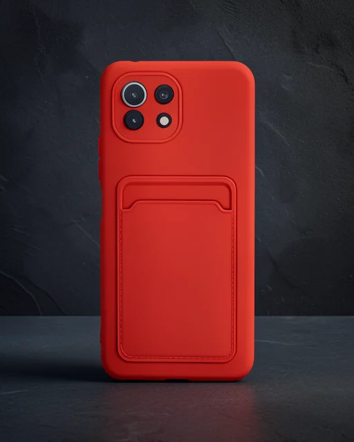Xiaomi Mi 11 Kılıf Kelvin Kartvizitli Silikon - Kırmızı