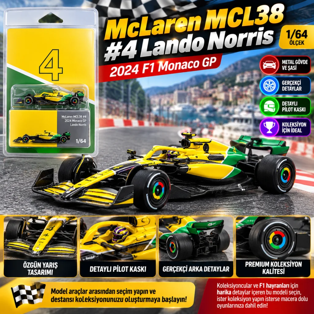 1/64 McLaren MCL38 #4 Lando Norris 2024 F1 Monaco GP