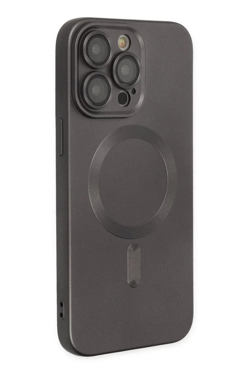Apple iPhone 13 Pro Kılıf Moshi Lens Magneticsafe Silikon - Füme görsel 2