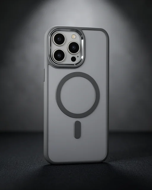 Apple İphone 15 Pro Max Kılıf Room Magneticsafe Silikon - Gri
