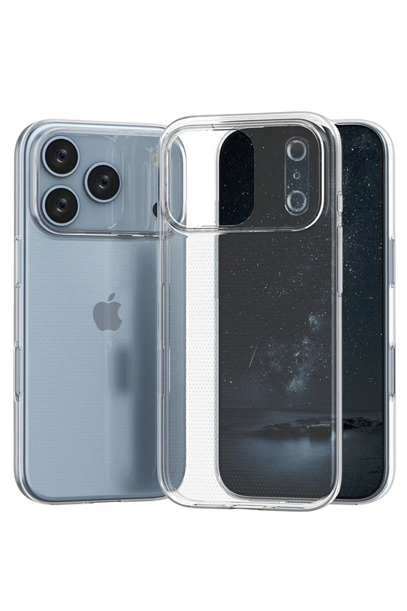 Apple iPhone 17 Pro Max Lüx Şeffaf Silikon - Şeffaf