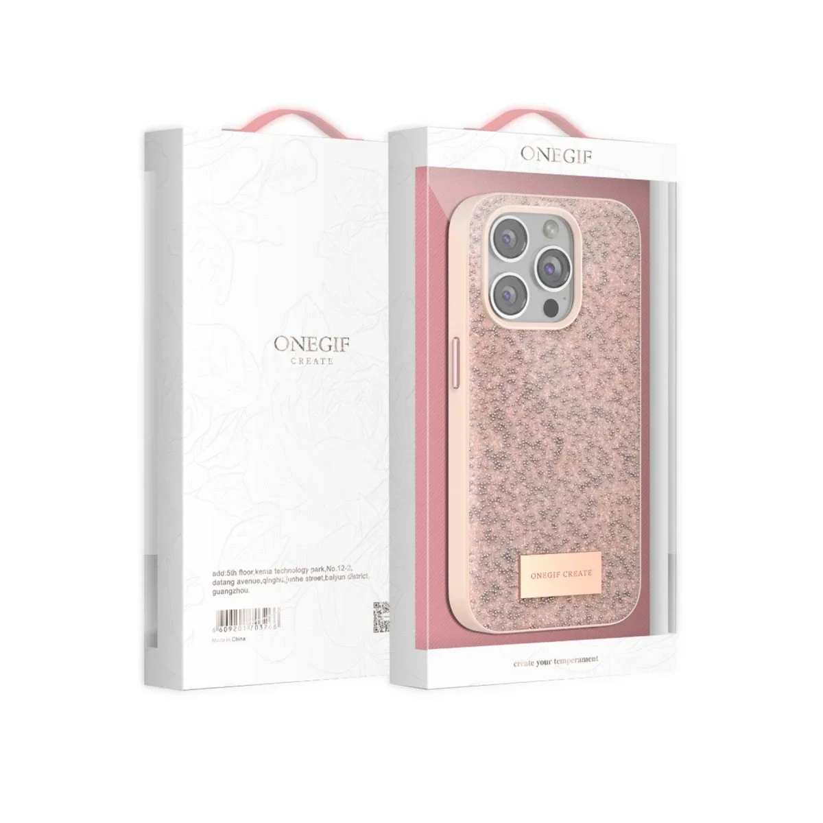 Onegif Apple iPhone 15 Pro Max Bright Simli Kapak - Gold görsel 5