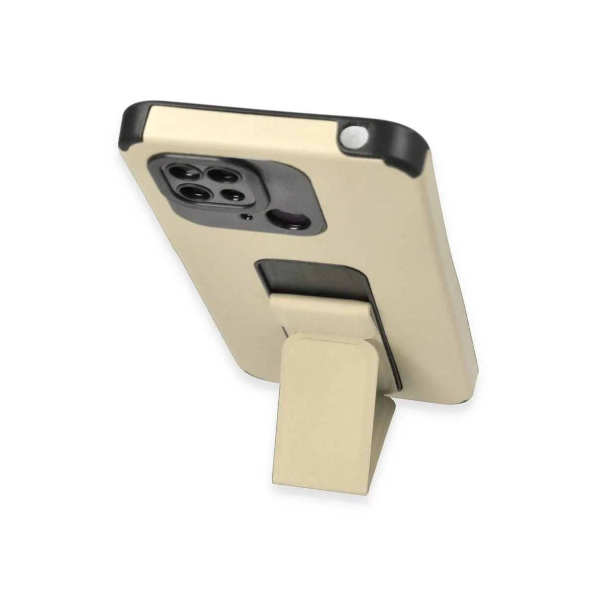 Xiaomi Redmi 10c Kılıf Mega Standlı Silikon - Gold görsel 4