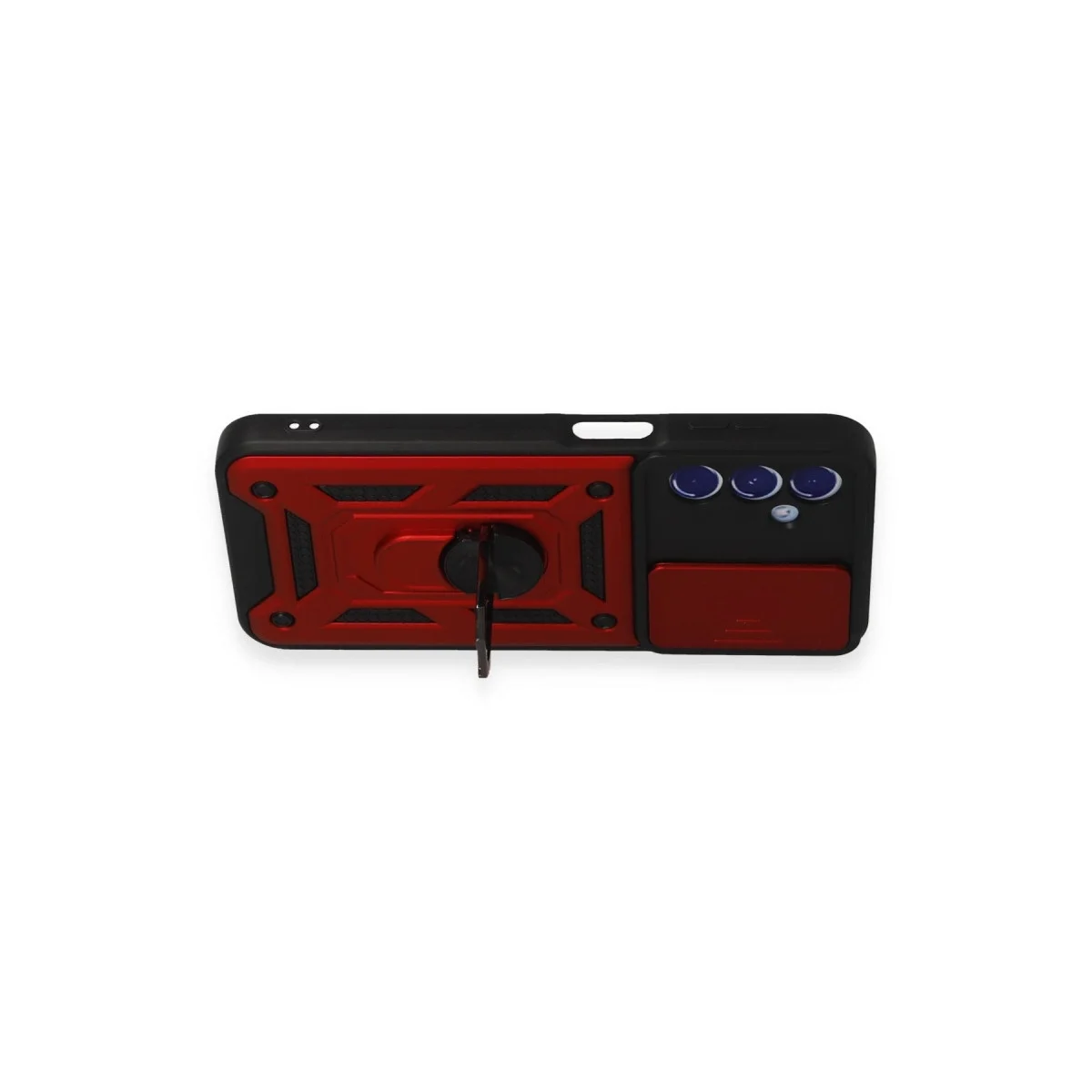 Samsung Galaxy M34 5g Kılıf Pars Lens Yüzüklü Silikon - Kırmızı görsel 6
