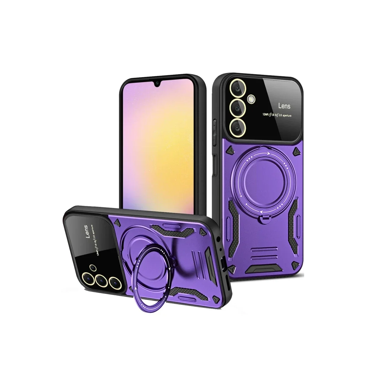 Samsung Galaxy A54 5G Kılıf Joy Lens Standlı Kapak - Mor